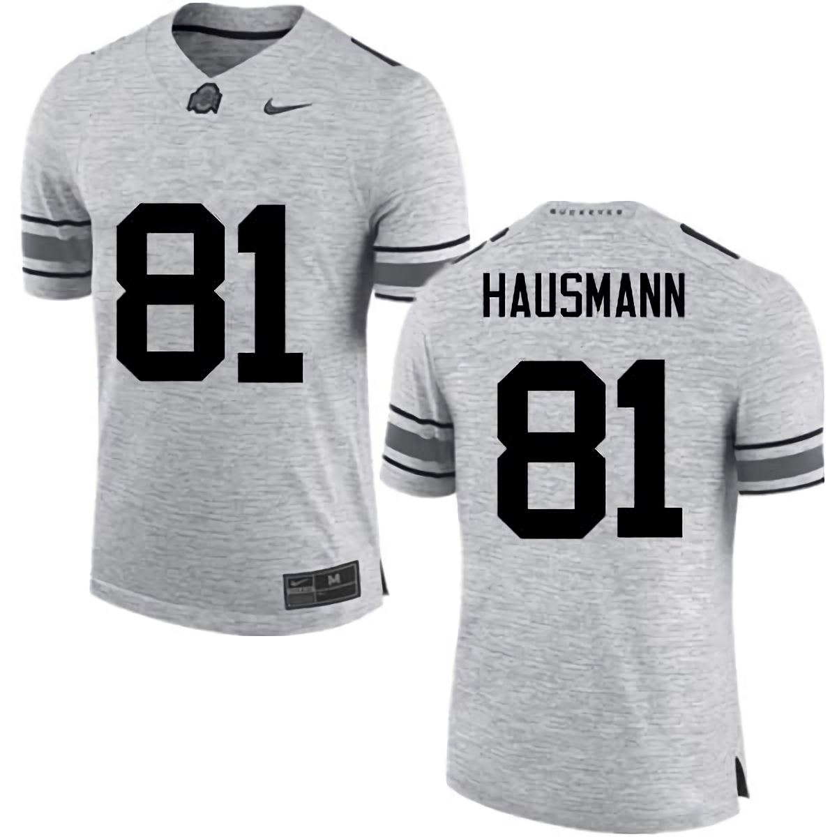 Jake Hausmann Ohio State Buckeyes Men's NCAA #81 Nike Gray College Stitched Football Jersey RTN2656PI